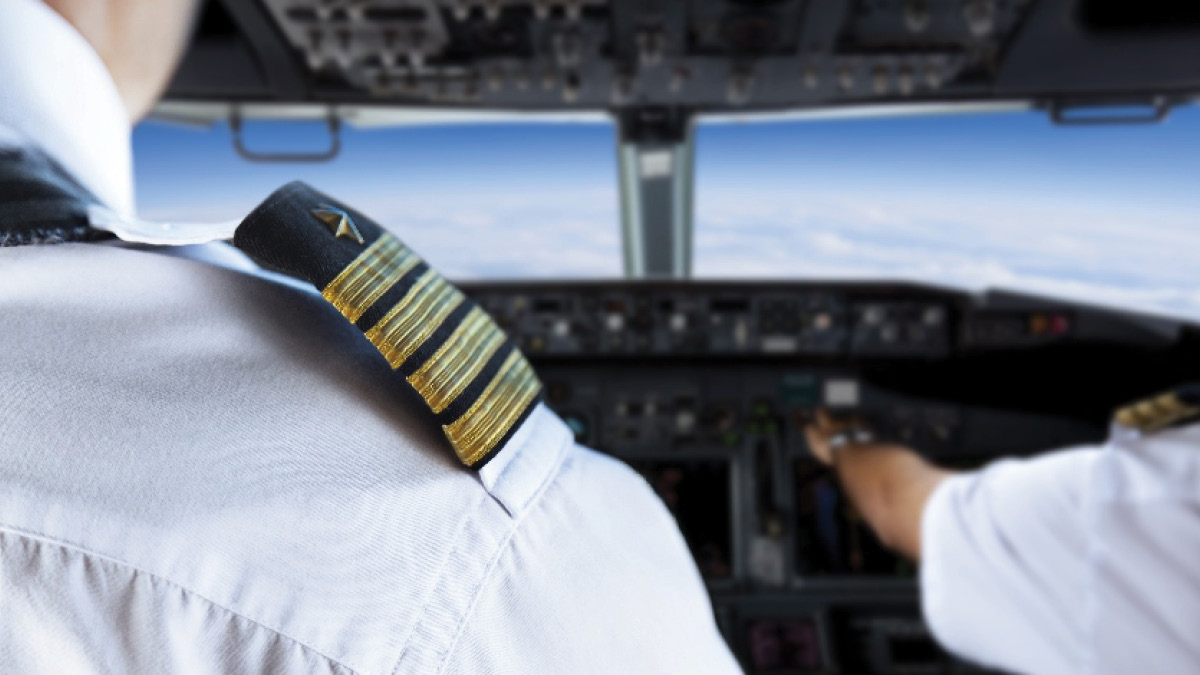 Captain in cockpit