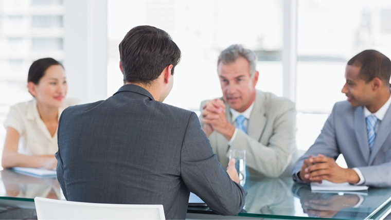 Interview panel in boardroom